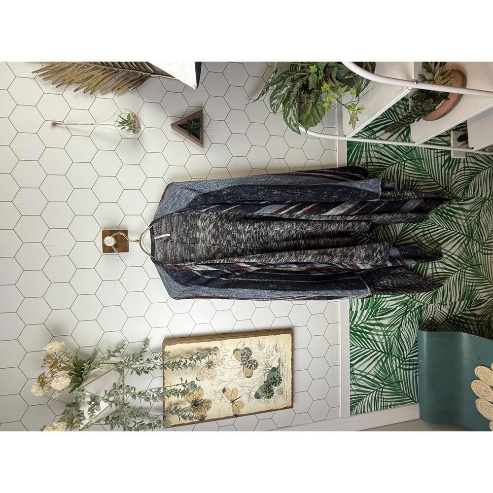 Free People Navy The Big Trail Open Poncho Sweater - Size - Medium